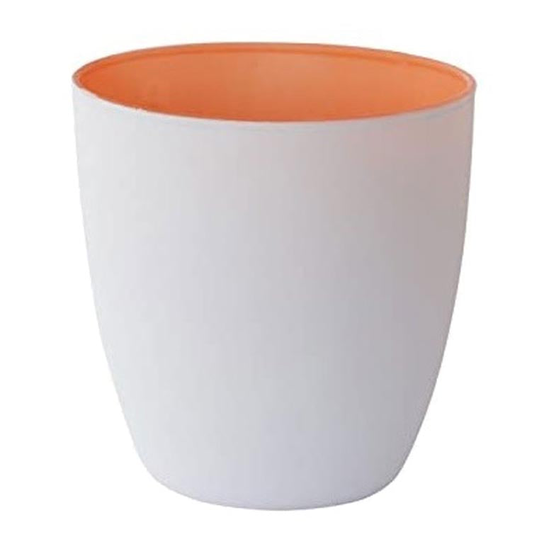 PORTACANDELE VETRO SATIN.POPPIE x6pz (1 pz) COD.168264 DUNI 90X85mm BIANCO/MANDARINO